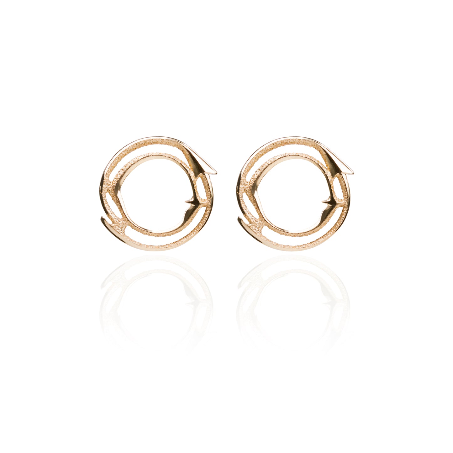 Orme-Brown Contemporary Fine Jewellery Ethical Small Halo Stud Earrings in sustainable 18ct Fairmined Eco yellow gold