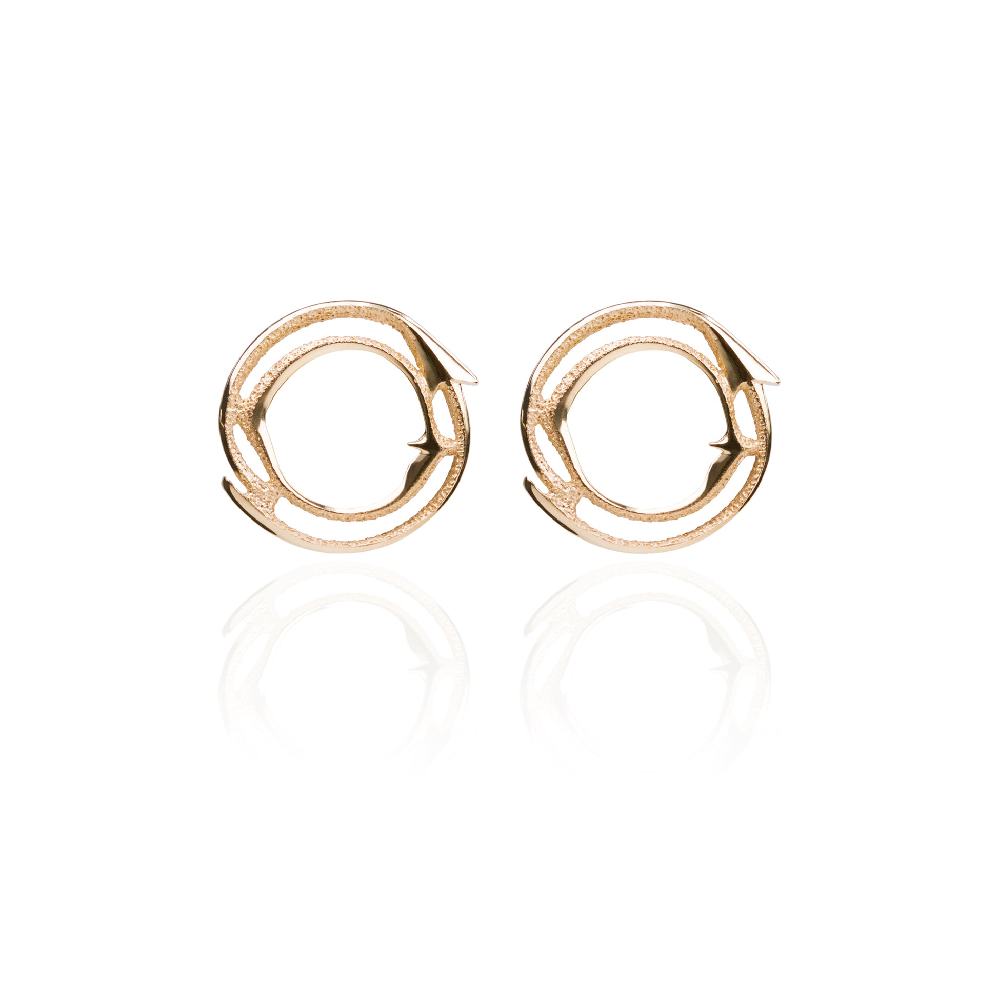 Orme-Brown Contemporary Fine Jewellery Ethical Small Halo Stud Earrings in sustainable 18ct Fairmined Eco yellow gold