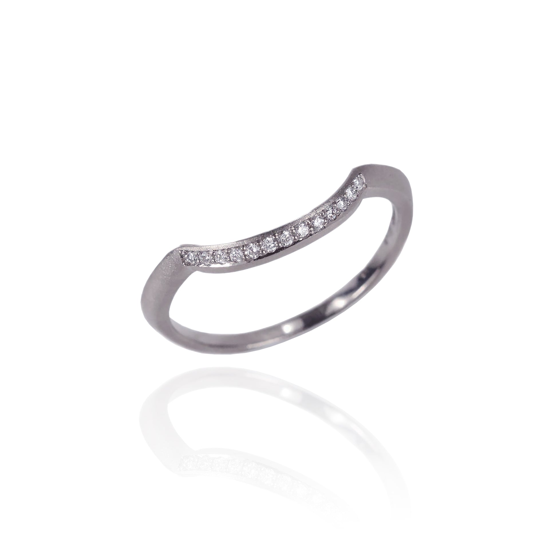 Orme-Brown Contemporary Fine Jewellery Ethical Cluster Engagement Wedding Eternity Ring Set in sustainable recycled 18ct yellow and white gold, old cut, Australian diamonds, knife edge