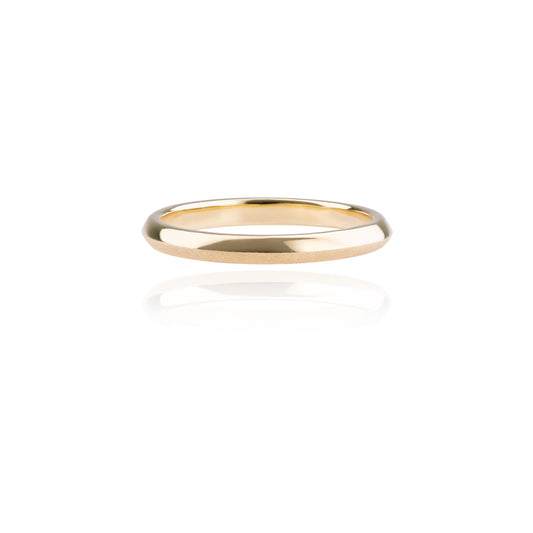 Orme-Brown Knife Edge 2mm Dune Band Wedding Ring Recycle or Fairmined Yellow Gold Sustainable Ethical