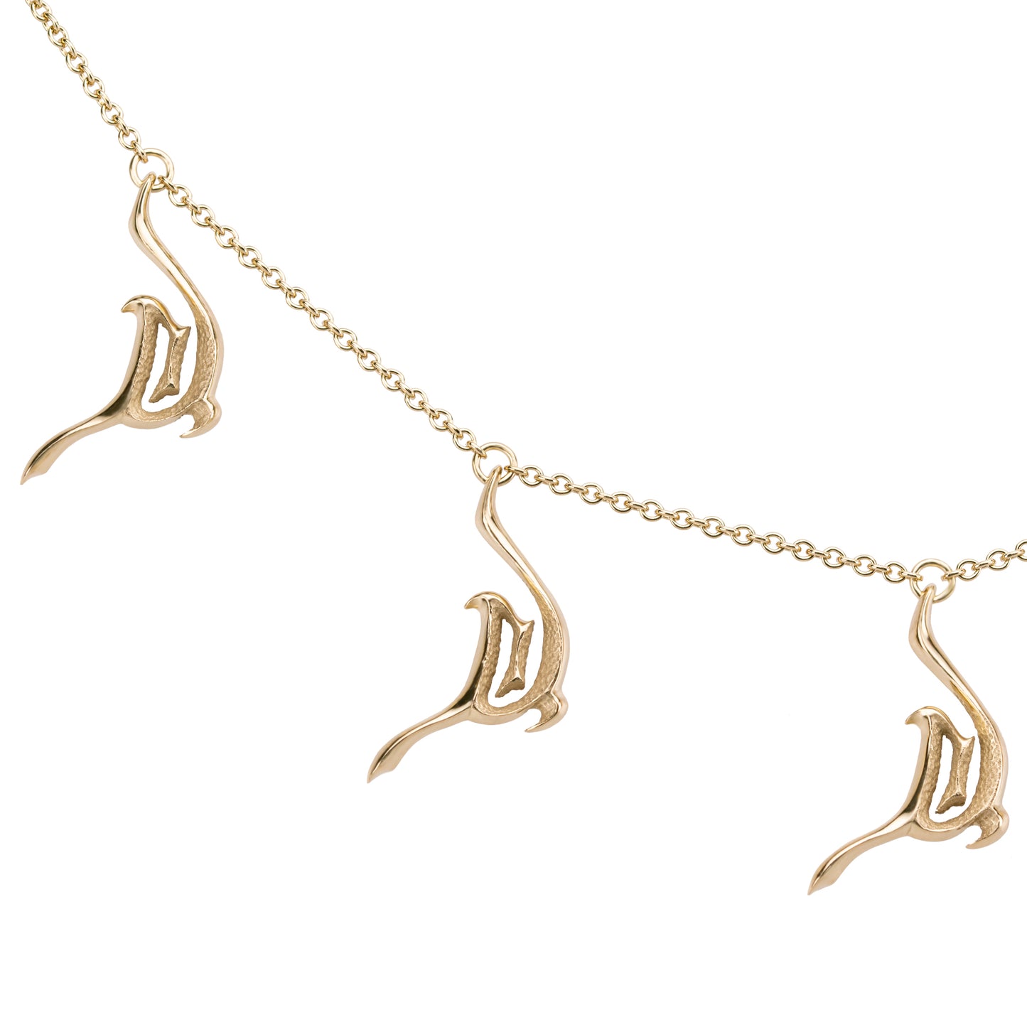 Orme-Brown Fine Contemporary Jewellery Sand Steps Necklace Charm Lizard Track 18ct Yellow Gold Fairmined Eco Sustainable Ethical
