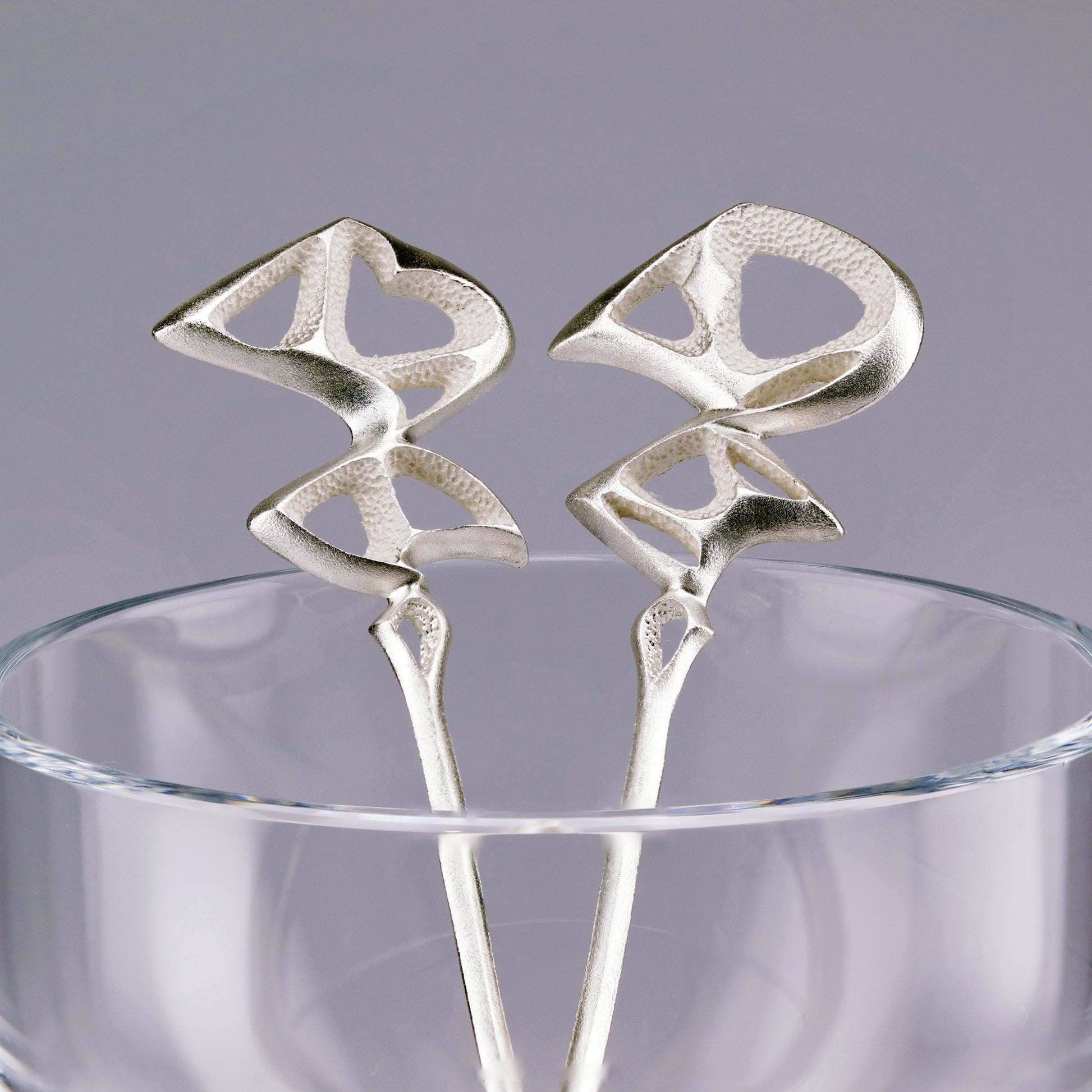 Orme-Brown_Fine_Contemporary_Jewellery_Silverware_Cocktail_Martini_Pick_in_glass_recycled_silver