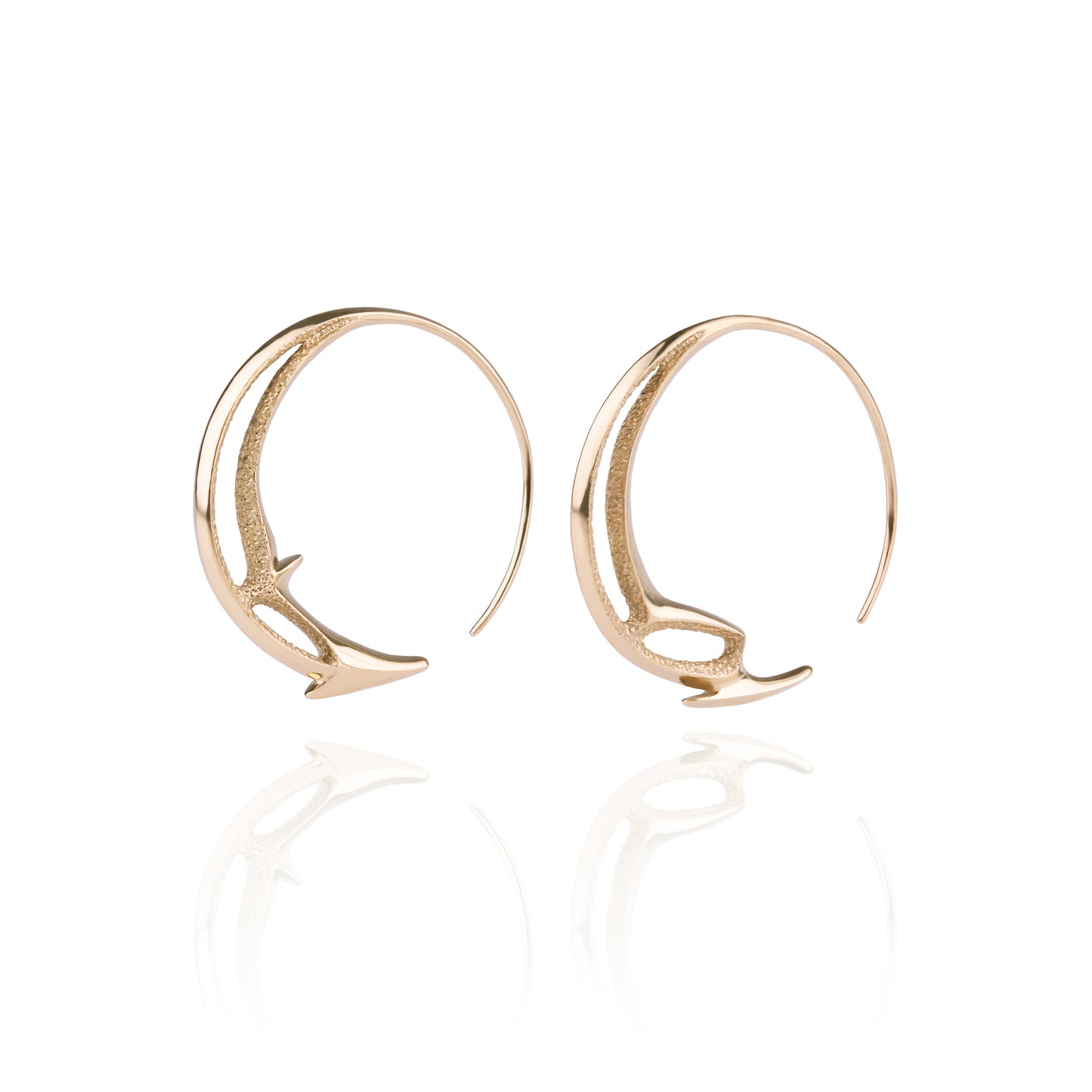 Orme-Brown Contemporary Fine Jewellery Spiral Hoop Earrings Recycled Fairmined Gold Ethical Sustainable Small Medium Everyday