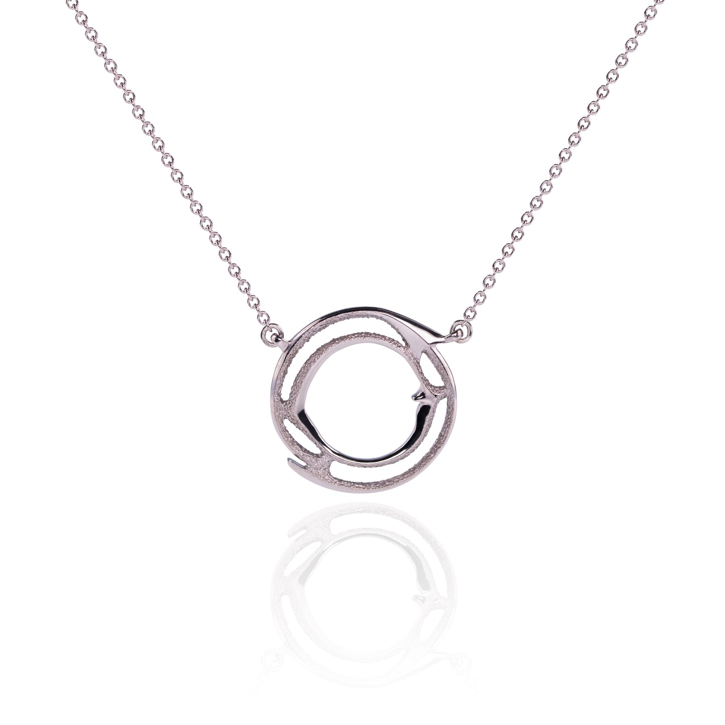 Orme-Brown Contemporary Fine Jewellery Ethical Small Halo Pendant in sustainable recycled 18ct white gold