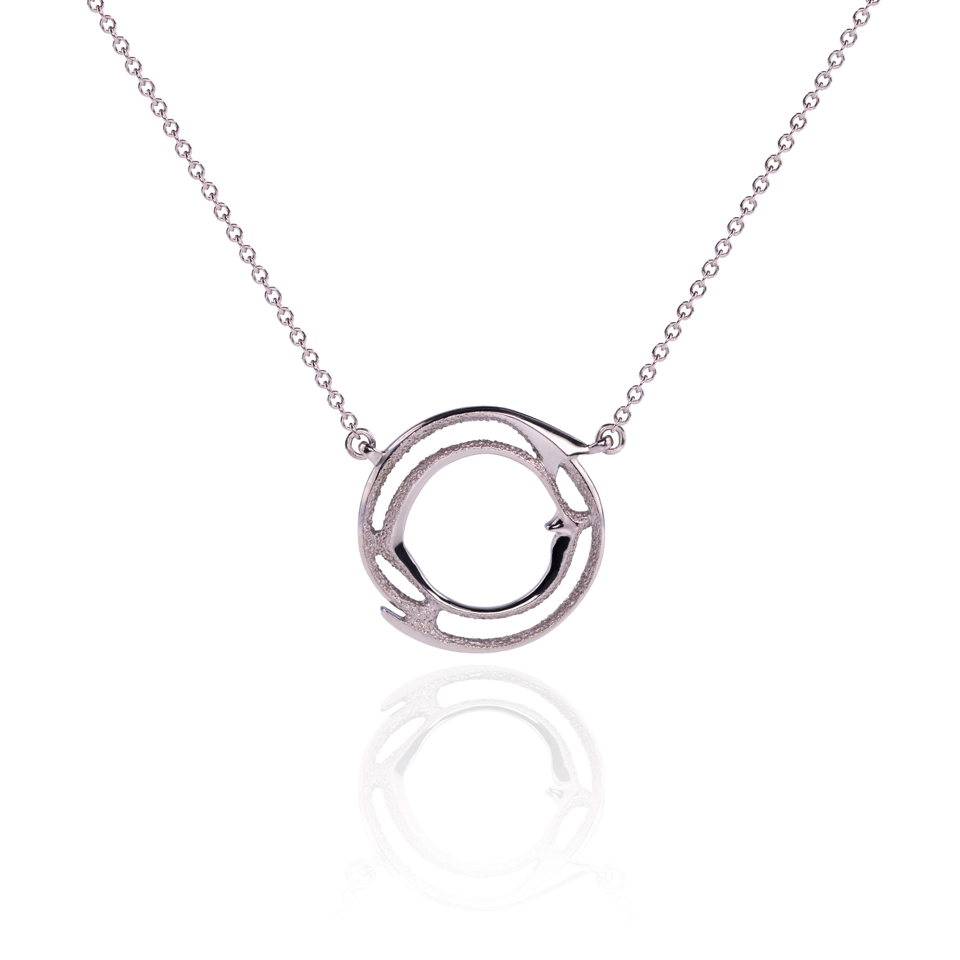 Orme-Brown Contemporary Fine Jewellery Ethical Small Halo Pendant in sustainable recycled 18ct white gold