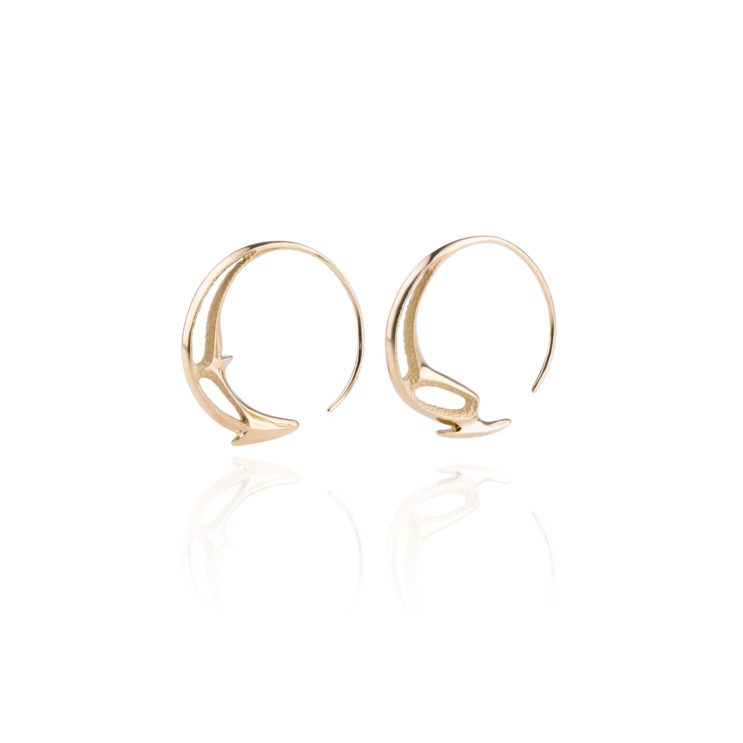 Orme-Brown Contemporary Fine Jewellery Spiral Hoop Earrings Recycled Fairmined Gold Ethical Sustainable Small Medium Everyday